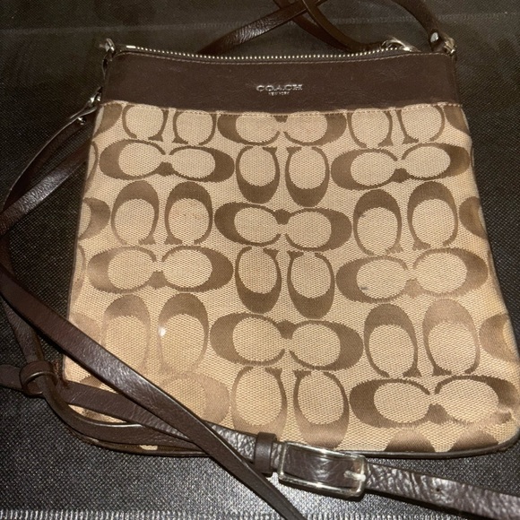 Coach Brown and Tan Crossbody Bag - Picture 1 of 4